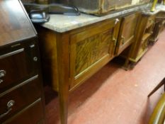 Marble topped (A/F) washstand with two base cupboard doors