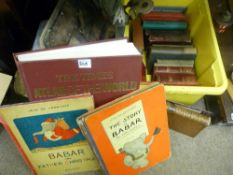 Quantity of antique and vintage books including 'Babar', 'Howitt's Remarkable Places' etc
