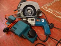 Black & Decker GD98 hammer drill, Black & Decker DN59 circular saw and a Black & Decker planer E/T