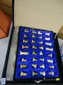 Mineral chess board and pieces