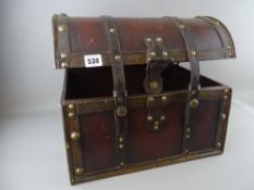 Vintage style dome topped chest and contents