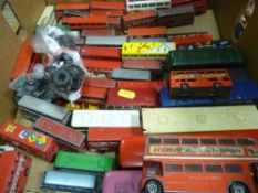 Box of excellent quantity of diecast model vehicles, mainly buses, Corgi, Matchbox etc