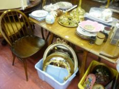 Ercol style dining table and two Ercol spindleback chairs