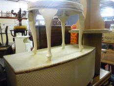 Parcel of furniture comprising white diamond pattern ottoman, small dressing table stool and two