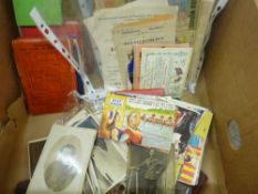 Box of vintage books and ephemera