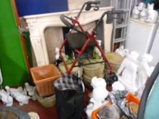 Mobility aid and a shopping bag