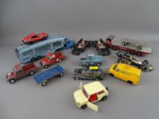 Collection of vintage diecast vehicles by Dinky, Corgi, in play worn conditions