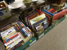 Three boxes of reference books and novels