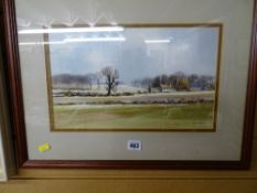 R WITCHARD watercolour - autumn landscape