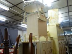 White painted rocking chair and loom style linen basket etc