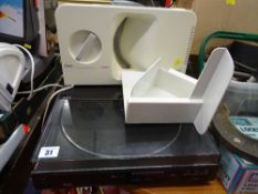 Linear trio turntable and an Oster meat slicer E/T
