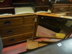 Pine four drawer dressing table