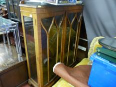 Vintage walnut two door display cabinet