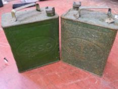 Pair of vintage Esso petrol cans