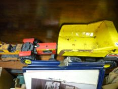 Tonka Toy tipper truck, Tonka Toy tractor and similar era bulldozer