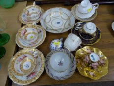 Quantity of cabinet cups and saucers by Coalport, Davenport etc including early examples