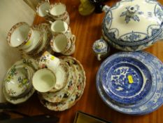 Quantity of Booths 'Sail on Ivory' dinnerware, other Staffs teaware and blue and white china