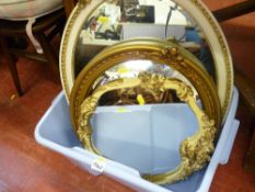 Three French style gilt wall mirrors