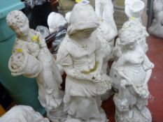 Three maiden garden ornaments