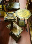 Small parcel of furniture comprising single occasional table, decorative two tier occasional table