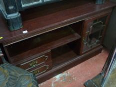 Reproduction mahogany entertainment stand