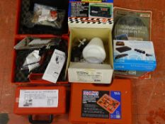 Parcel of motorist/mechanic's items including Gunson's gas tester, Zenon timing light, bearing
