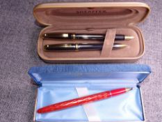 Vintage Mandarin red Tulle Lady Sheaffer Skripsert XIV fountain pen with a triumph wrap around nib