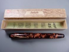 Vintage (1935 - 38) burgundy marble Parkette (by Parker) fountain pen, with original 14ct gold nib