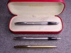 Modern Brushed Chrome Sheaffer Triumph Imperial (reissue) fountain pen with inlaid stainless steel