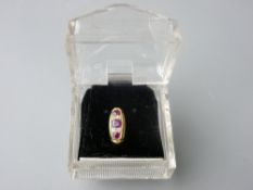 AN EIGHTEEN CARAT GOLD EDWARDIAN RUBY & DIAMOND RING, Birmingham 1919, size 'N', 3.4 grms gross