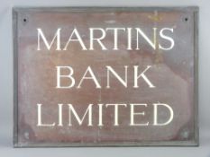A MARTINS BANK OBLONG METAL WALL SIGN