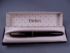 Vintage black Parker Challenger fountain pen, boxed