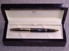 Modern Black and Palladium Sheaffer Legacy Heritage fountain pen, gold plated trim and 18ct gold