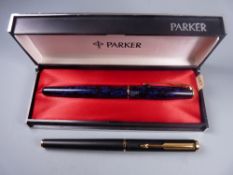 Modern Laque midnight blue Parker Sonnet fountain pen with gold plated stainless steel nib and
