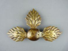 AN EARLY 19th CENTURY NAPOLEONIC RUSSIAN GRENADIER'S SHAKO PLATE (repaired), 15.5 x 9.5 cms