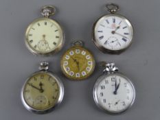 A SILVER CASED POCKET WATCH the dial marked 'Ford & Galloway Ltd, Birmingham' and four other