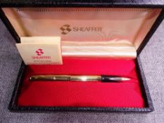 Vintage Gold filled Sheaffer Imperial Triumph fountain pen with lined pattern, gold filled trim