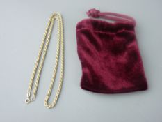 A NINE CARAT GOLD 20 ins NECKLACE, 5 grms