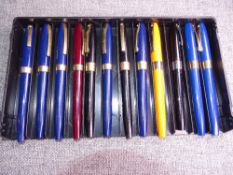 Tray of 12 various vintage Sheaffer Imperial fountain pens. Following 6 with Triumph nibs: 5