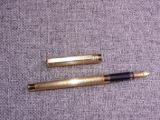 Vintage slim, gold coloured metal Montblanc fountain pen