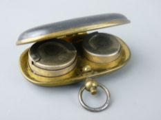 A VICTORIAN BASE METAL SOVEREIGN & HALF SOVEREIGN CASE