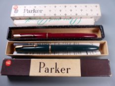 Vintage red Parker Duofold Junior fountain pen with original 14ct gold nib and gold plated trim (