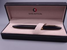 Vintage Black Sheaffer Statesman Snorkel fountain pen in box