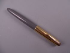 Vintage grey Parker 51 fountain pen with GF cap