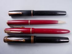 Vintage (1932 - 34) black Parker Moderne (Duette Junior) fountain pen with gold plated trim, made in