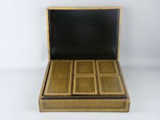 AN ORIENTAL GILT DECORATED SET OF SIX LIDDED BOXES having fine hand painted decoration, 8 cms