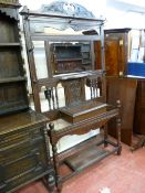 AN EDWARDIAN MIRRORED HALLSTAND, 211 cms high, 111 cms wide, 32 cms deep (no drip trays)