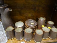 Quantity of Denby style coffeeware