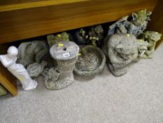 Large parcel of mainly stoneware garden ornaments