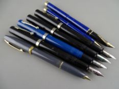 Sheaffer pens - Imperial I fountain pen, four 70s/80s No Nonsense fountain pens and a Targa full